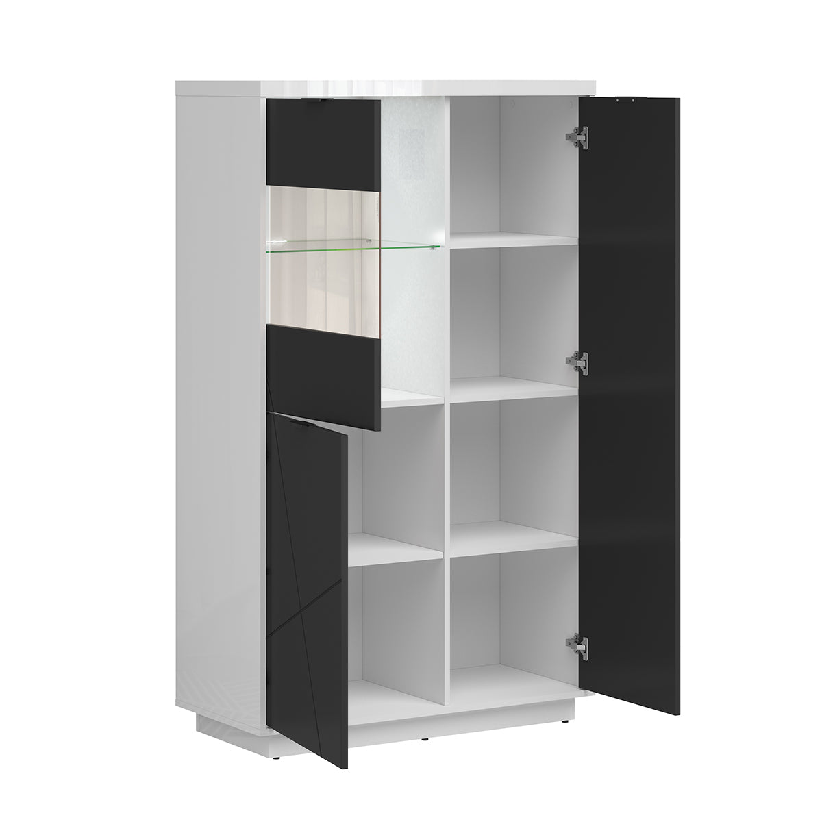 Vitrine 3 portes Sven Noir et Blanc - vue 3