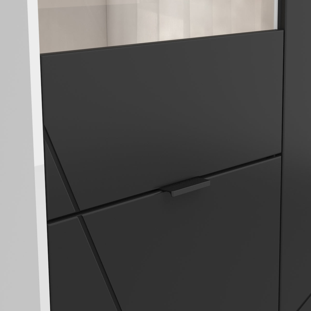 Vitrine 3 portes Sven Noir et Blanc - vue 4