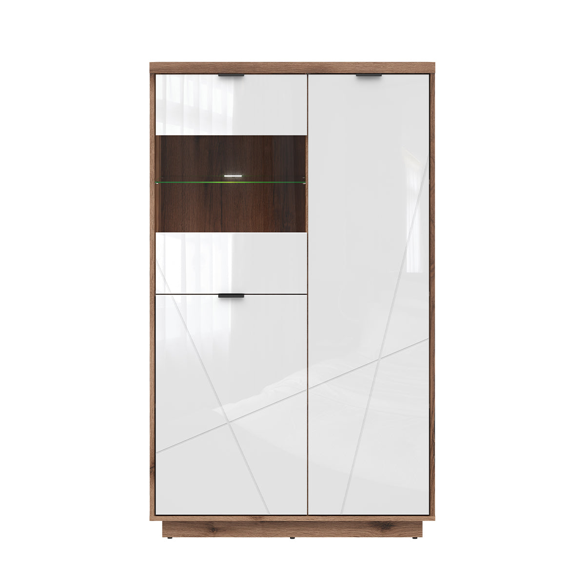 Vitrine 3 portes Sven Blanc et Bois - vue 2