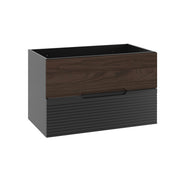 Meuble sous-vasque 80cm Sylla Noir et bois