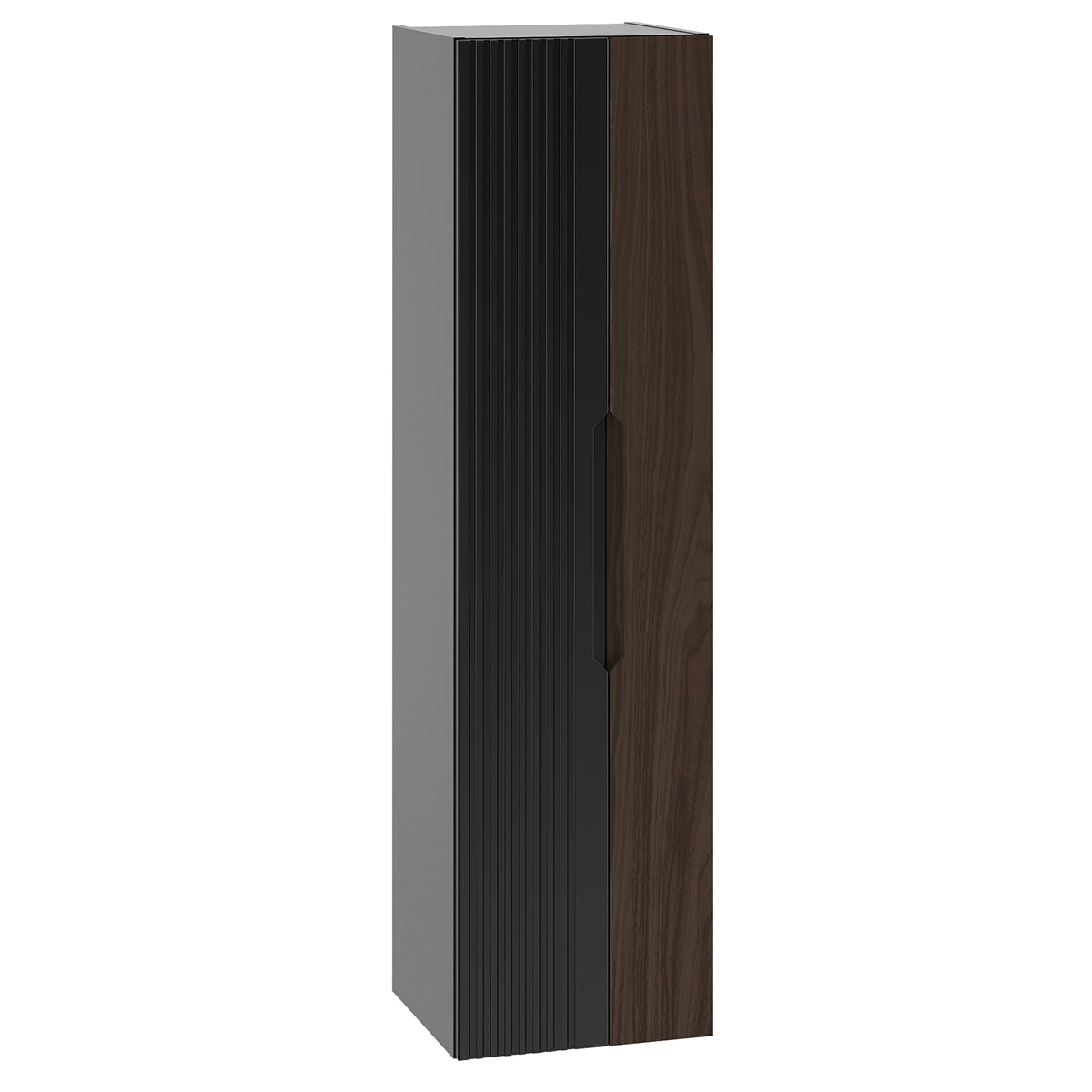 Ensemble meuble simple vasque 80cm et colonne Sylla Noir et bois - vue 7