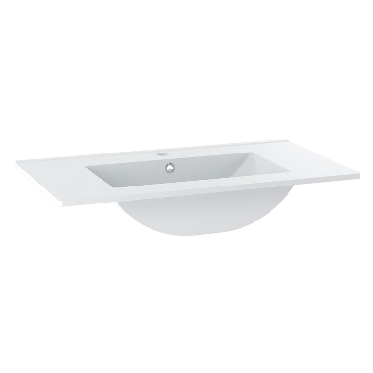 Ensemble meuble simple vasque encastrée 80cm et colonne Sylla Noir et bois