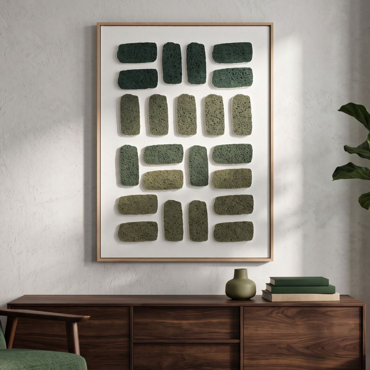 Tableau 3D abstrait 60x80 cm Luan Vert