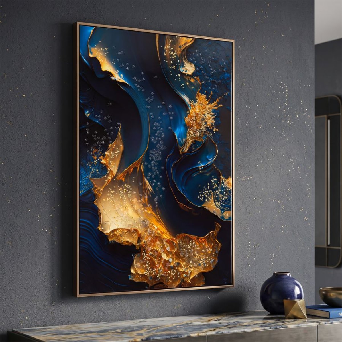 Tableau impression sur toile dorures et reliefs 60x90 cm Thémis