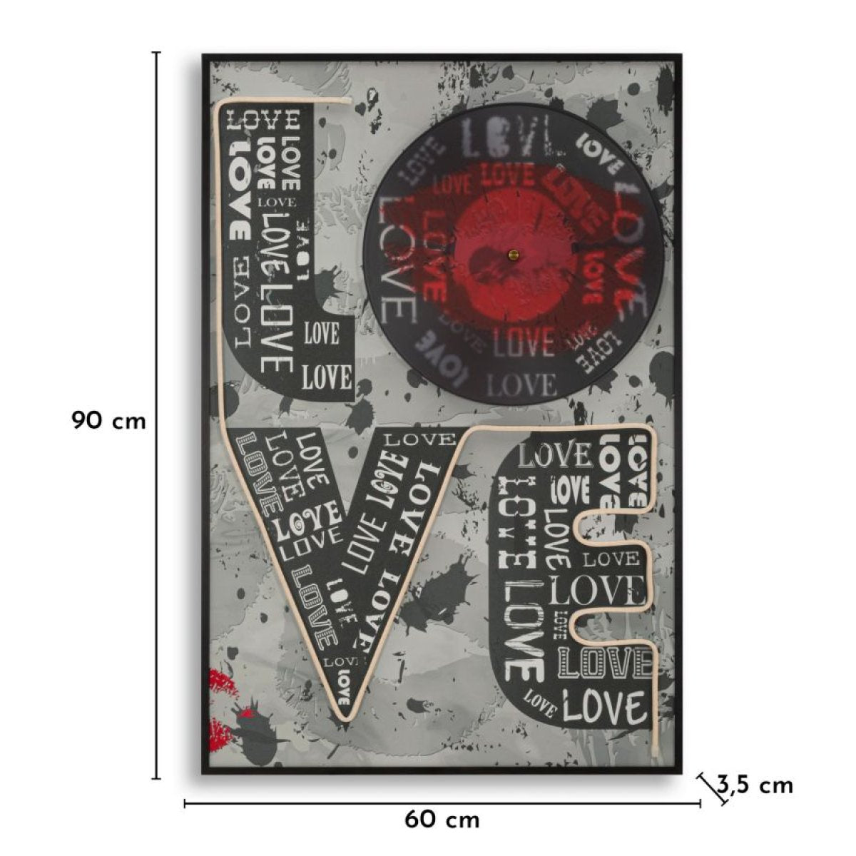 Tableau impression sur toile LED 60x90 cm Love - vue 10
