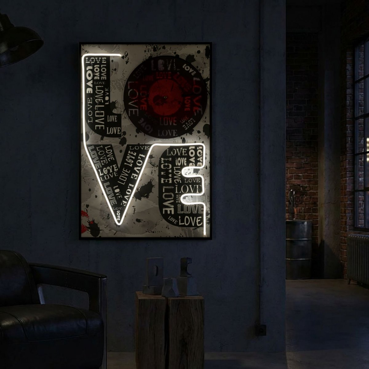 Tableau impression sur toile LED 60x90 cm Love - vue 4