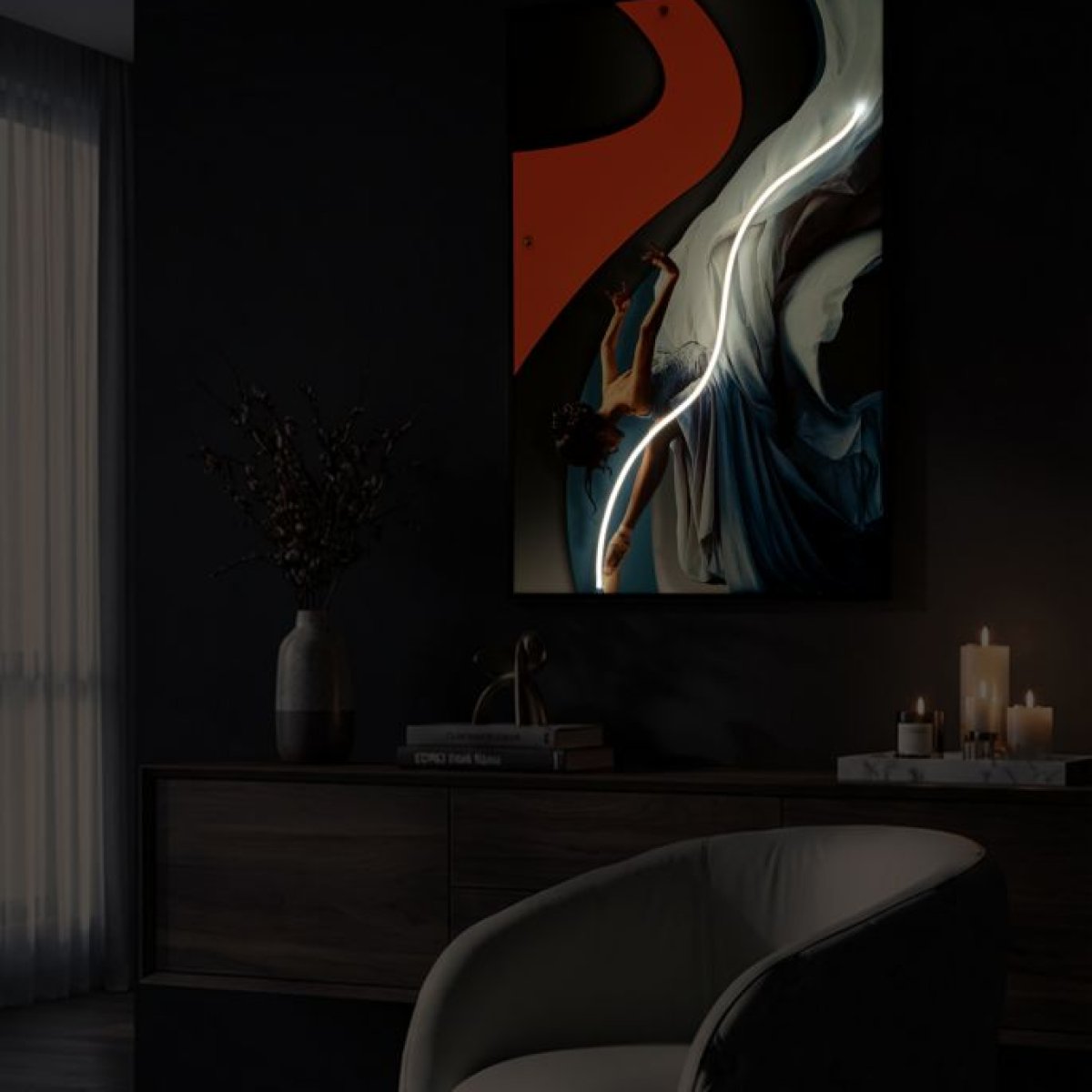 Tableau impression sur toile LED danseuse 60x90 cm Tess - vue 4