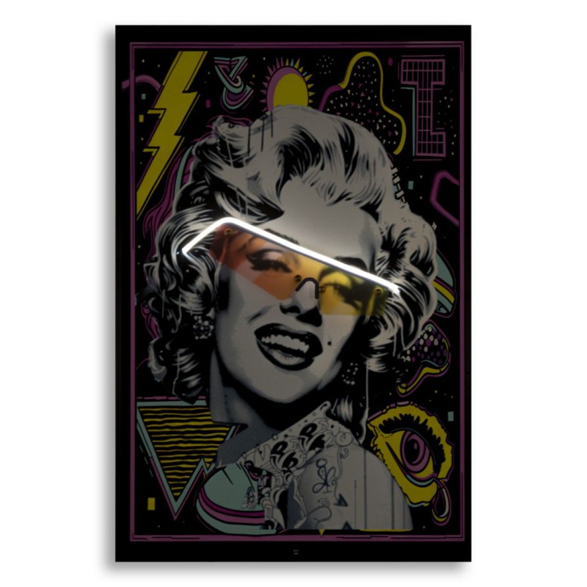 Tableau impression sur toile LED femme 60x90 cm Marilyn - vue 3