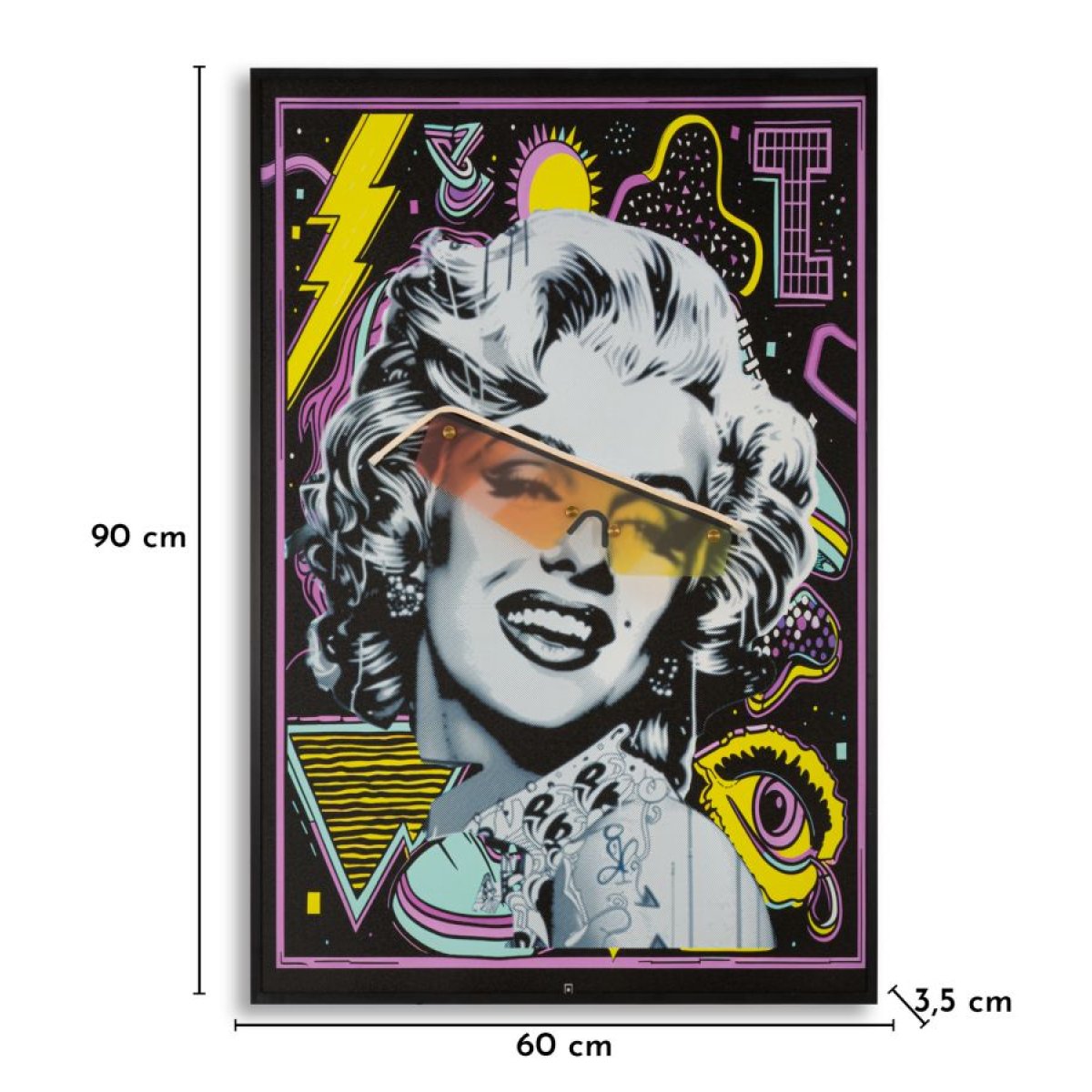 Tableau impression sur toile LED femme 60x90 cm Marilyn - vue 9