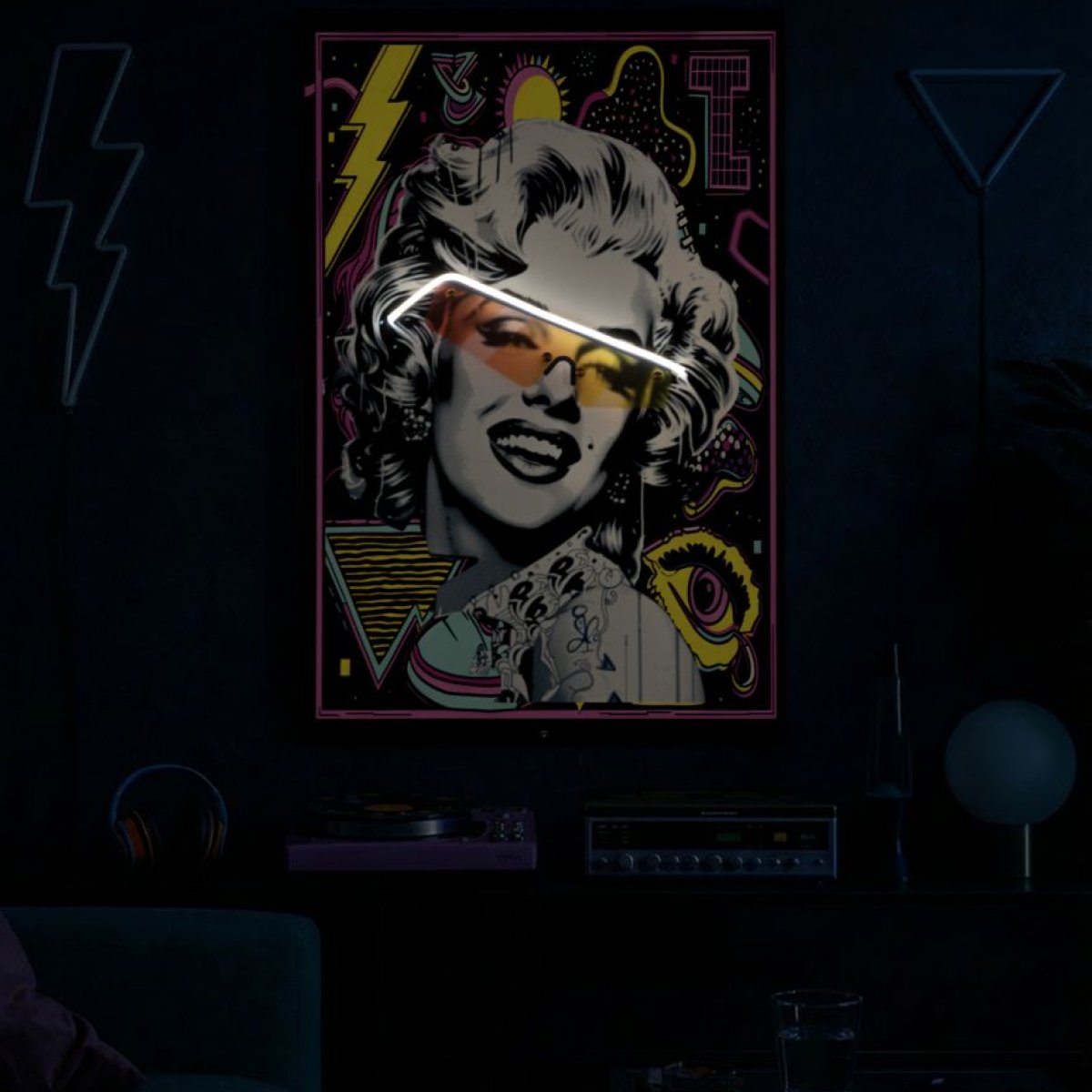 Tableau impression sur toile LED femme 60x90 cm Marilyn - vue 4