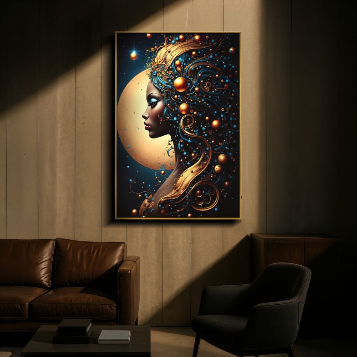 Tableau impression sur toile LED femme 60x90 cm Zola
