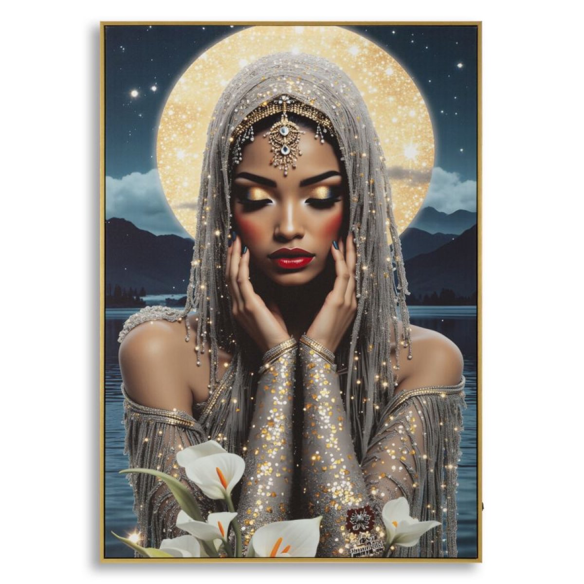 Tableau impression sur toile LED femme 70x140 cm Kaya - vue 2