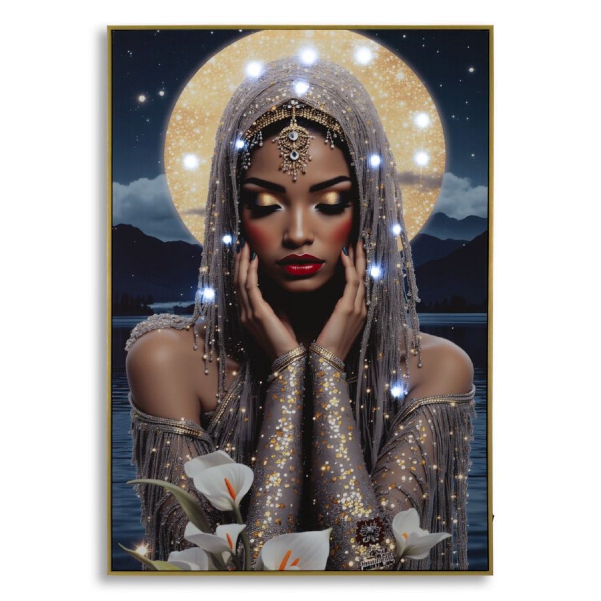 Tableau impression sur toile LED femme 70x140 cm Kaya - vue 3