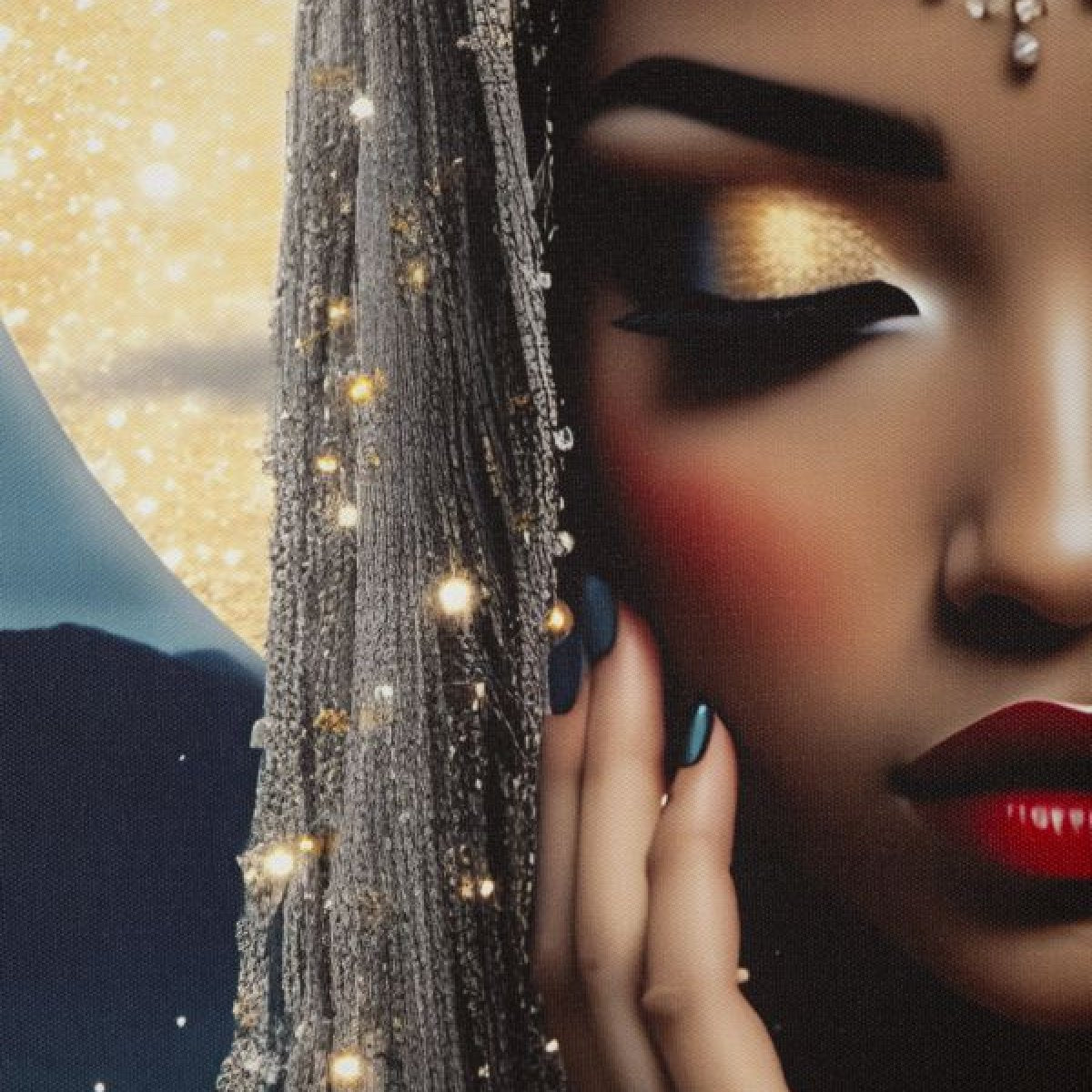 Tableau impression sur toile LED femme 70x140 cm Kaya - vue 7