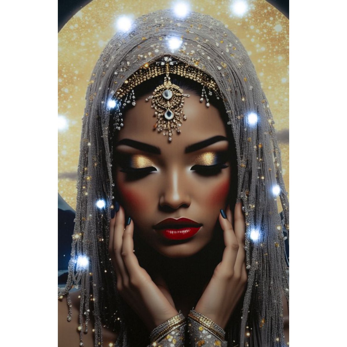 Tableau impression sur toile LED femme 70x140 cm Kaya - vue 9