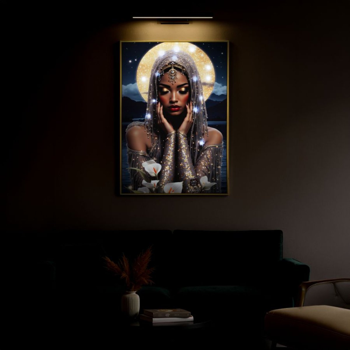Tableau impression sur toile LED femme 70x140 cm Kaya - vue 4