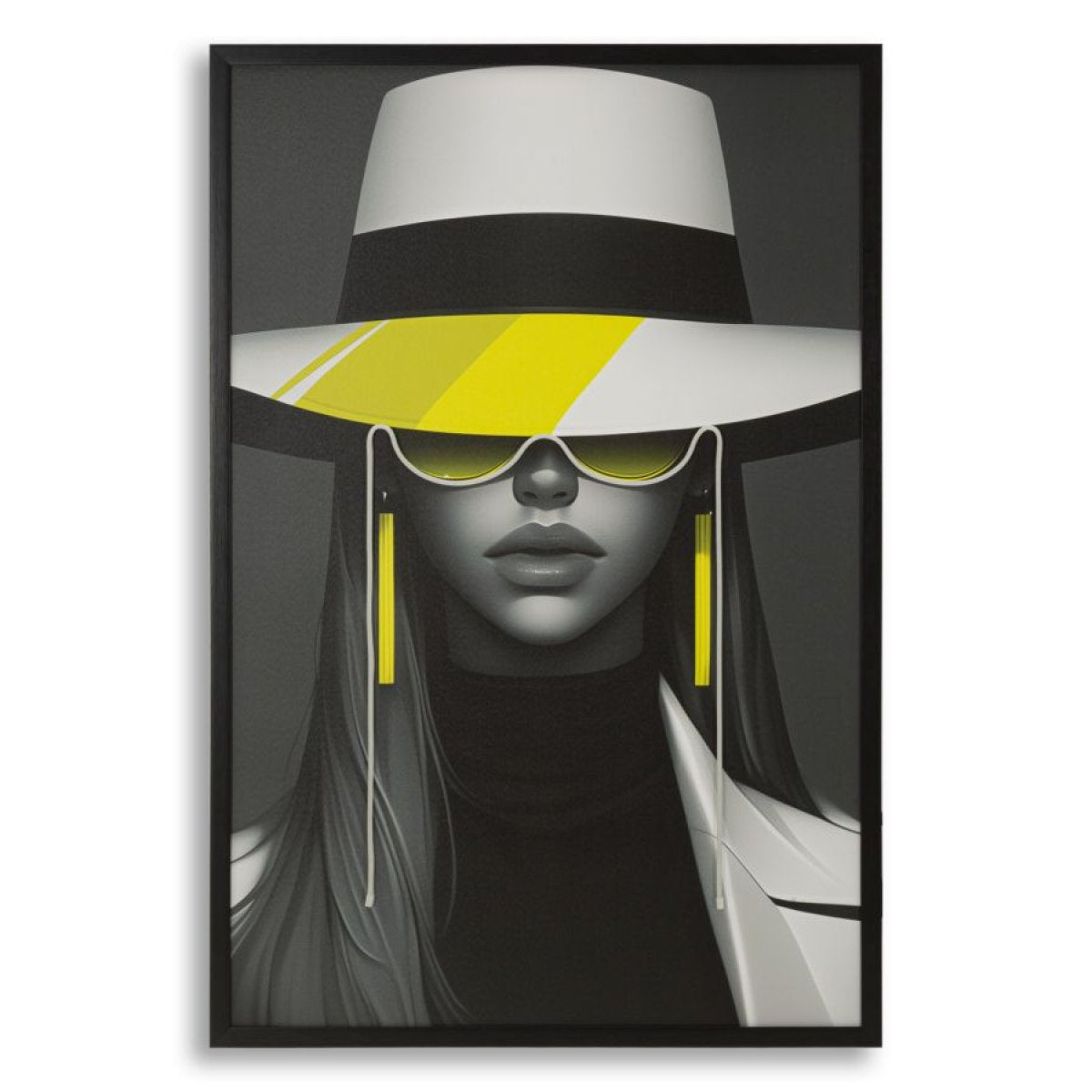 Tableau impression sur toile LED femme chapeau 80x120 cm Mya - vue 2