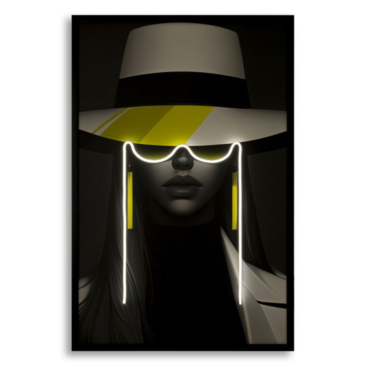 Tableau impression sur toile LED femme chapeau 80x120 cm Mya - vue 3