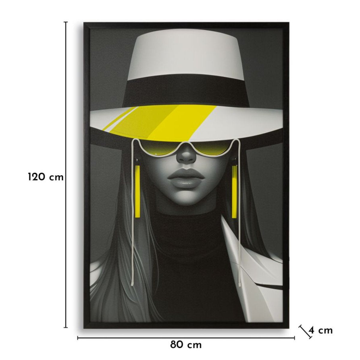 Tableau impression sur toile LED femme chapeau 80x120 cm Mya - vue 9