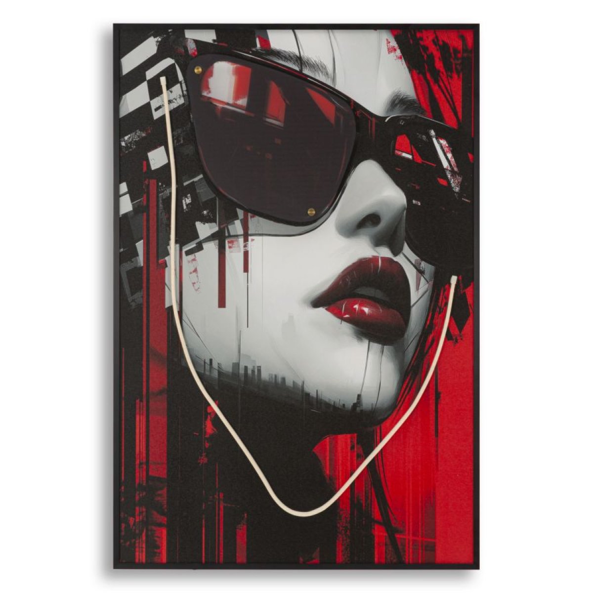 Tableau impression sur toile LED femme lunettes 60x90 cm Emi - vue 2