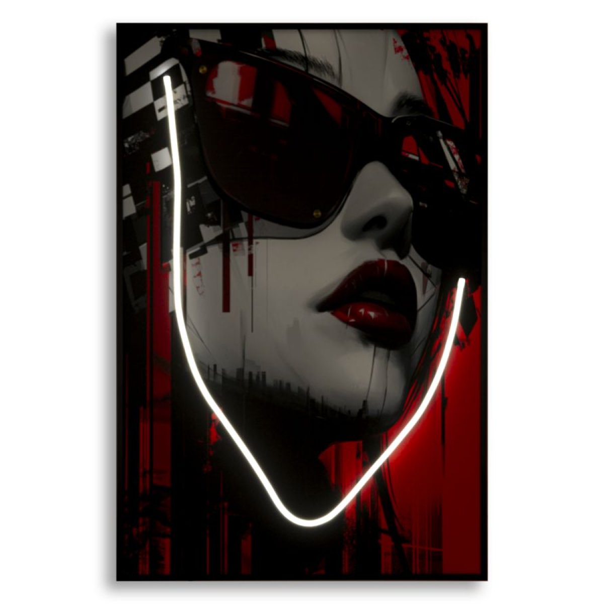 Tableau impression sur toile LED femme lunettes 60x90 cm Emi - vue 3