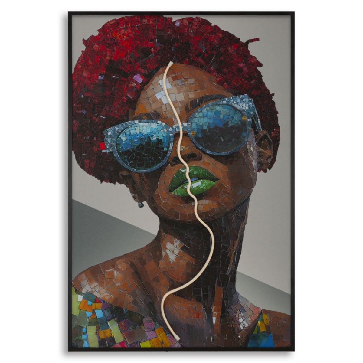 Tableau impression sur toile LED femme lunettes 60x90 cm Zuri - vue 2