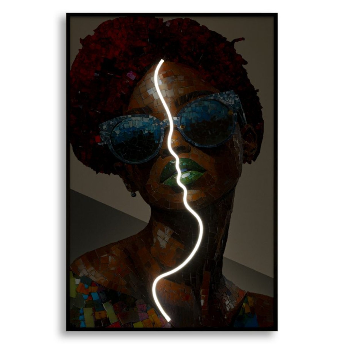 Tableau impression sur toile LED femme lunettes 60x90 cm Zuri - vue 3