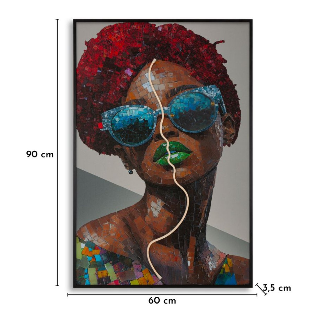 Tableau impression sur toile LED femme lunettes 60x90 cm Zuri - vue 9