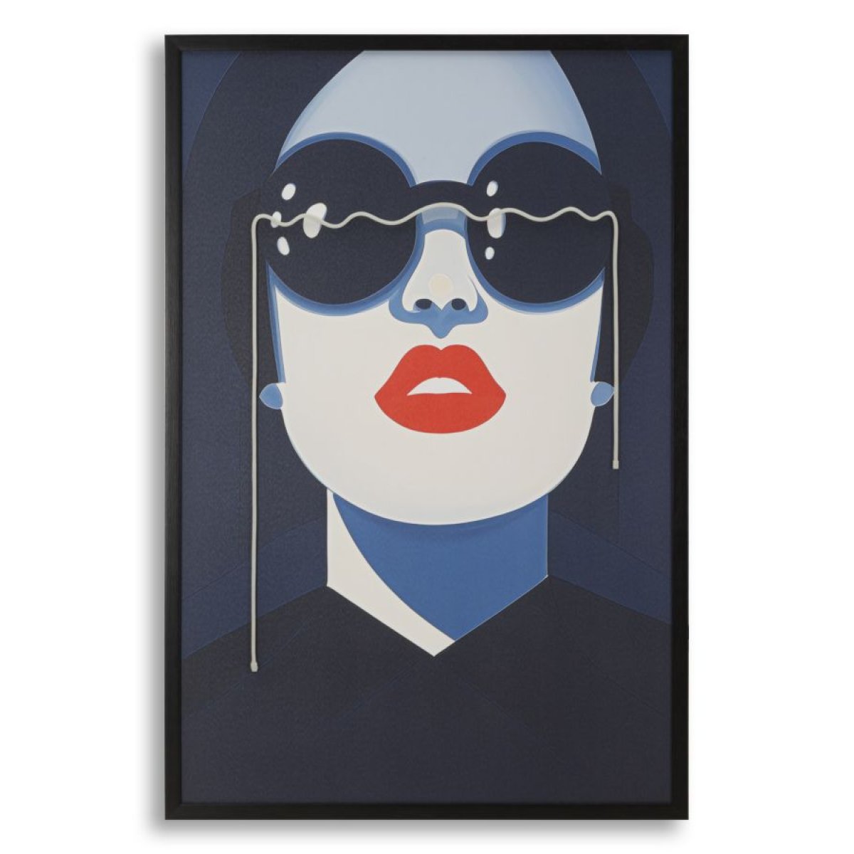 Tableau impression sur toile LED femme lunettes 80x120 cm Cécile - vue 2