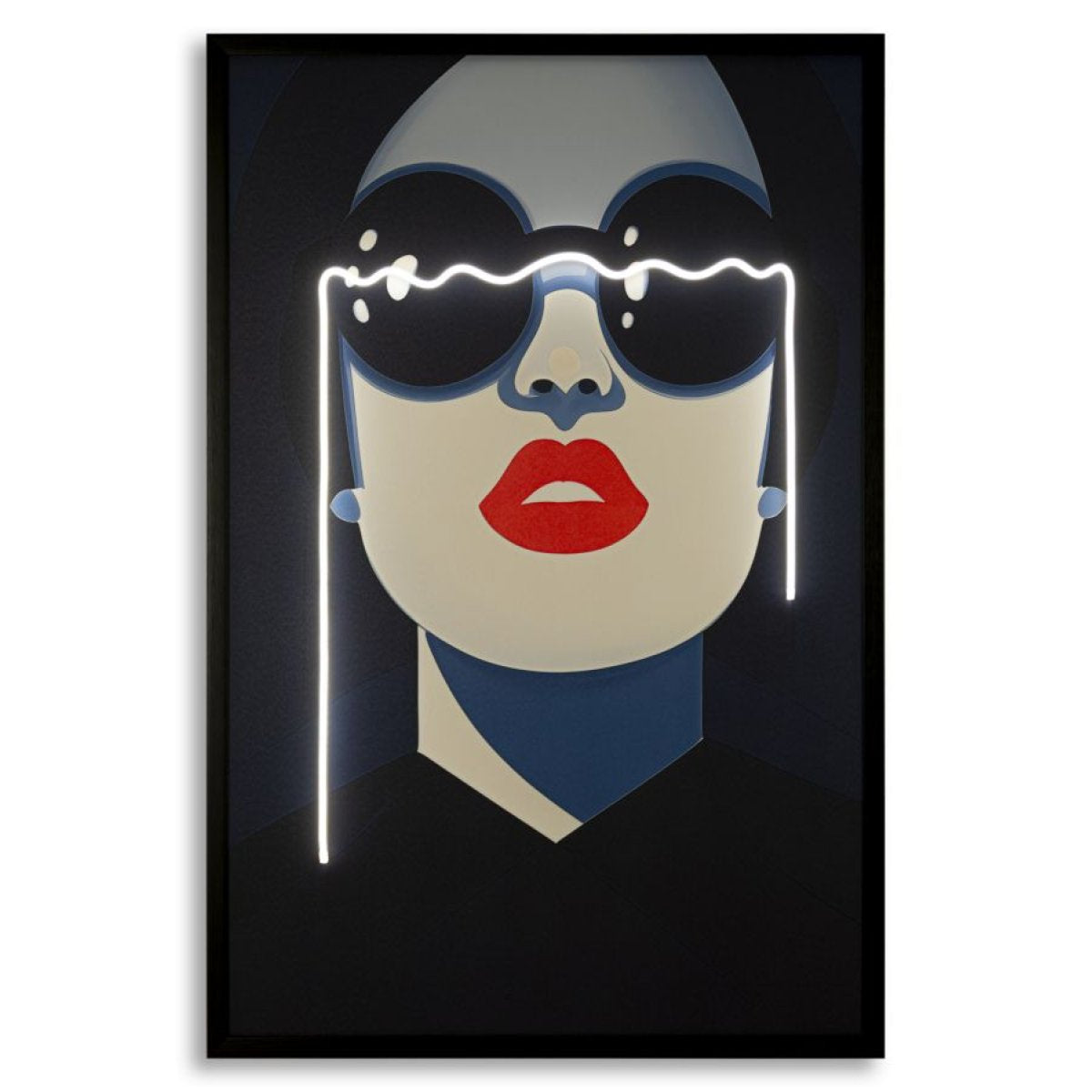 Tableau impression sur toile LED femme lunettes 80x120 cm Cécile - vue 3