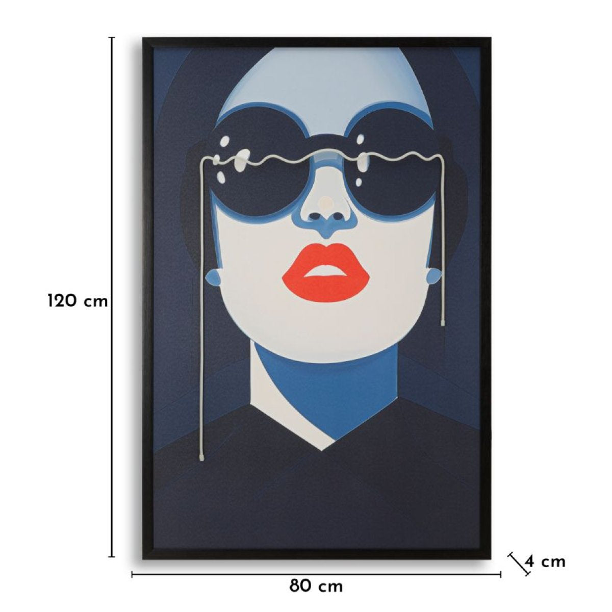 Tableau impression sur toile LED femme lunettes 80x120 cm Cécile - vue 9
