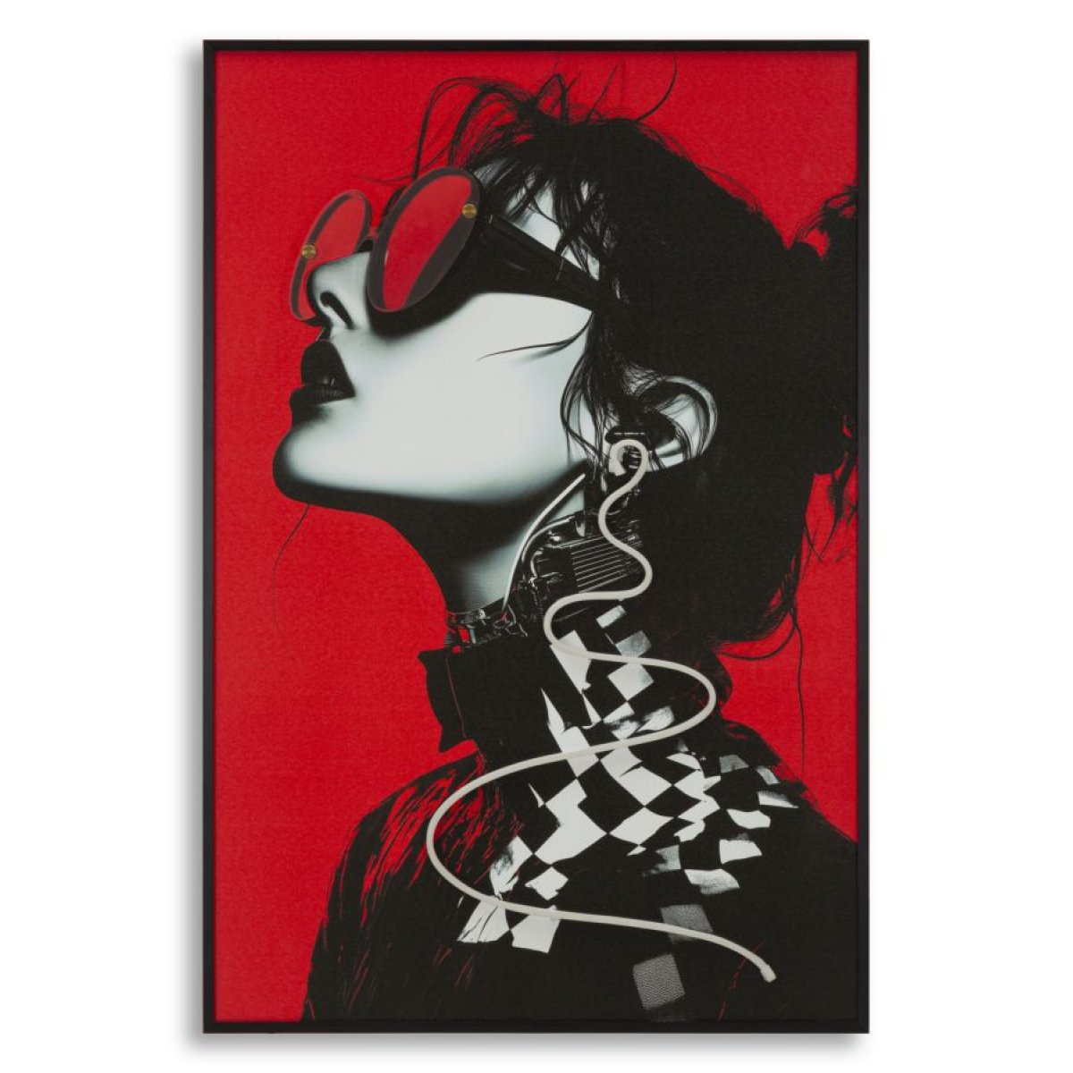 Tableau impression sur toile LED femme lunettes de profil 60x90 cm Emi - vue 2