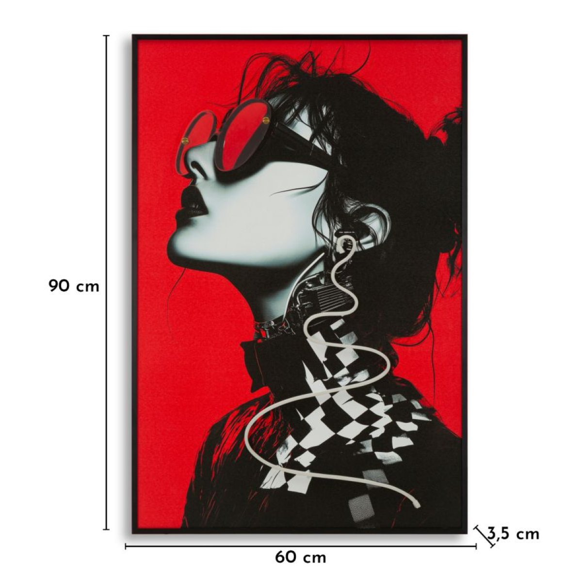Tableau impression sur toile LED femme lunettes de profil 60x90 cm Emi - vue 9