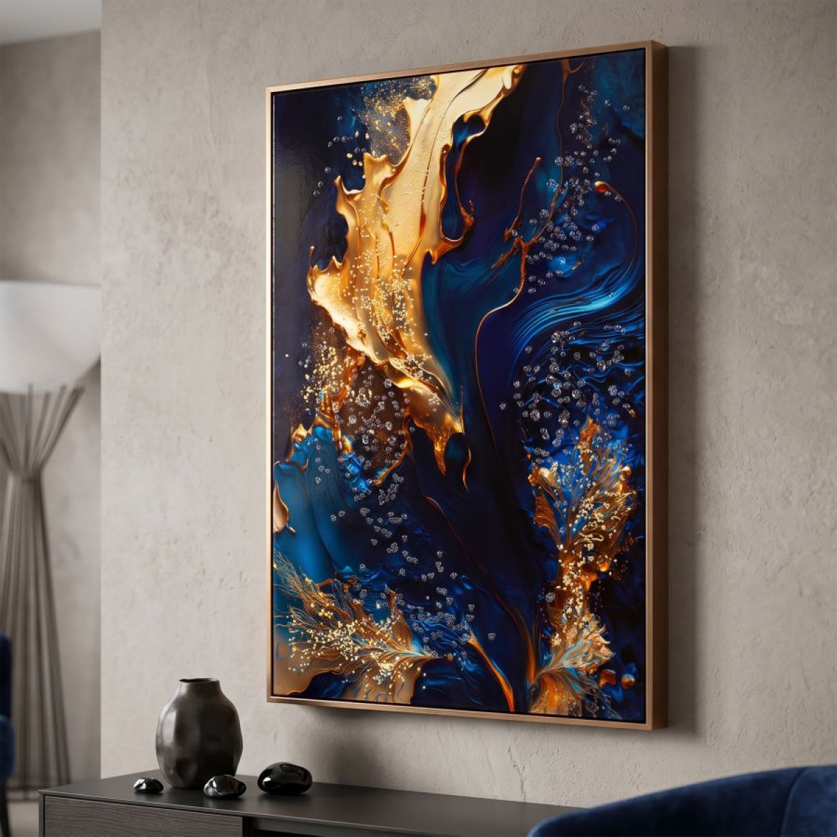 Tableau impression sur toile reliefs et dorures 60x90 cm Thémis