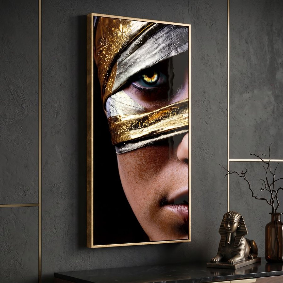Tableau impression sur toile visage femme 50x100 cm Lumos