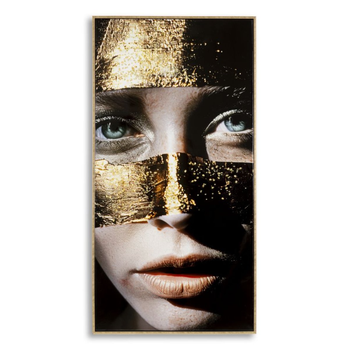 Tableau impression sur toile visage femme dorures 50x100 cm Lumos - vue 2