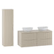 Ensemble meuble double vasque 120cm et colonne Tao Cachemire