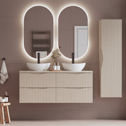 Ensemble meuble double vasque 120cm et colonne Tao Cachemire