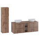 Ensemble meuble double vasque 140cm 2 niches et colonne Tao Bois