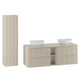 Ensemble meuble double vasque 140cm 2 niches et colonne Tao Cachemire