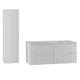 Ensemble meuble double vasque encastrée 120cm et colonne Tao Blanc