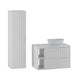 Ensemble meuble simple vasque 80cm 2 niches et colonne Tao Blanc