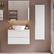 Ensemble meuble simple vasque 80cm et colonne Tao Blanc