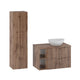 Ensemble meuble simple vasque 80cm 2 niches et colonne Tao Bois