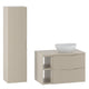 Ensemble meuble simple vasque 80cm 2 niches et colonne Tao Cachemire