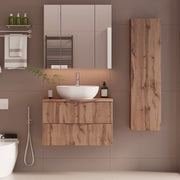 Ensemble meuble simple vasque 80cm et colonne Tao Bois
