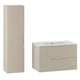 Ensemble meuble simple vasque encastrée 80cm et colonne Tao Cachemire