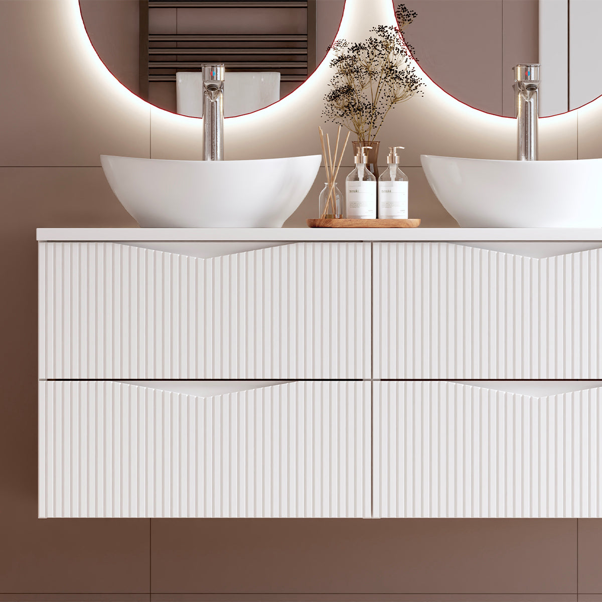 Meuble double vasque 120cm Tao Blanc - vue 5