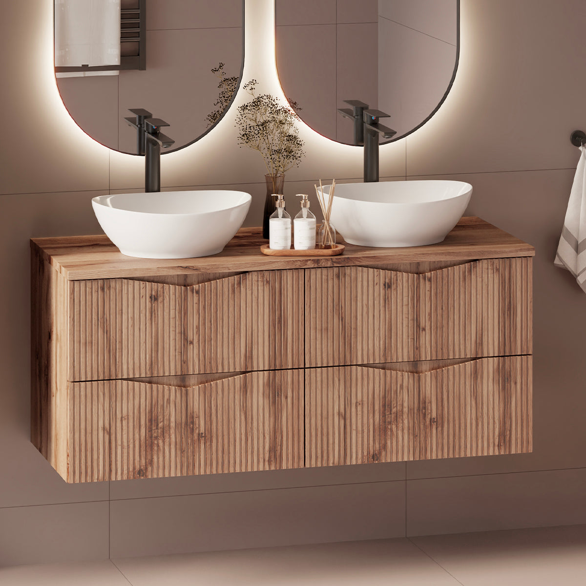 Meuble double vasque 120cm Tao Bois - vue 3