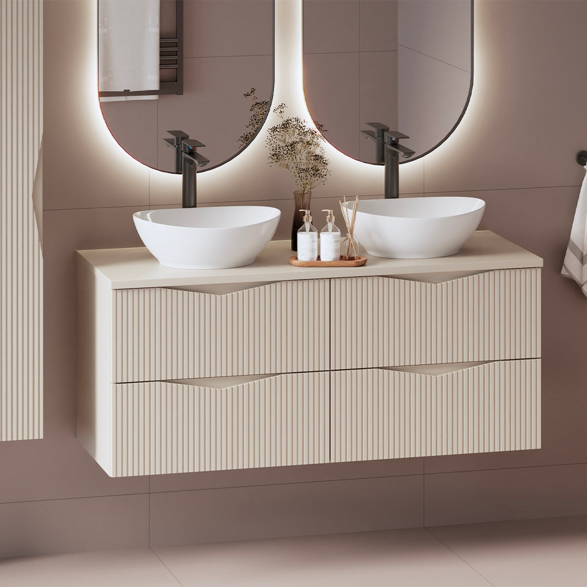 Meuble double vasque 120cm Tao Cachemire - vue 3